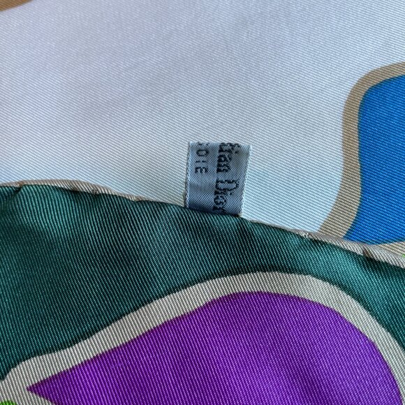 Vintage Christian Dior Silk Scarf – Floral Abstract - Picture 11 of 13